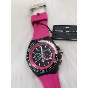 TechnoMarine Cruise Black Fuchsia‎ Rubber Chronograph 11021 $495 Watch